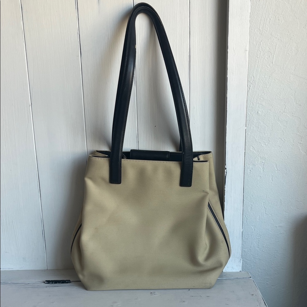 Coach Tan and Black Tote Bag